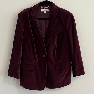 Boden Deep Burgundy Velvet Blazer